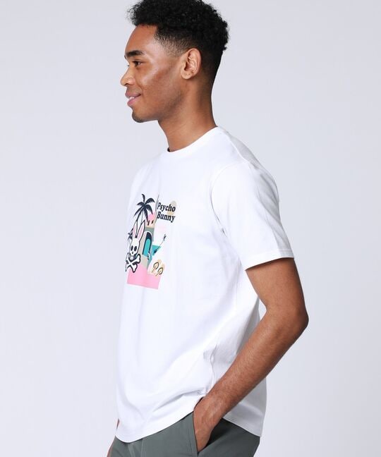 トロピカル アートワーク ピマコットンTシャツ