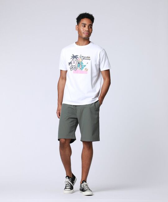 トロピカル アートワーク ピマコットンTシャツ