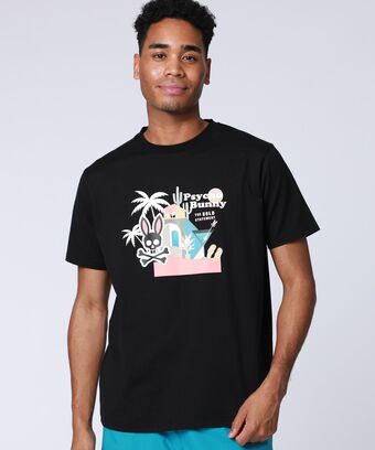 トロピカル アートワーク ピマコットンTシャツ