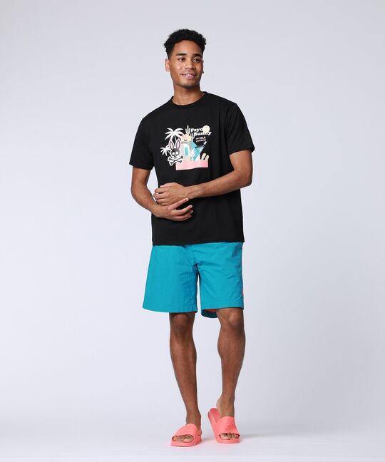 トロピカル アートワーク ピマコットンTシャツ