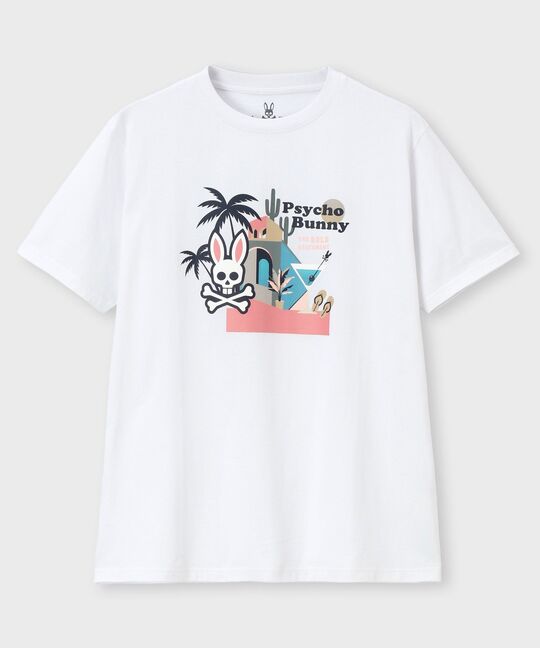 トロピカル アートワーク ピマコットンTシャツ