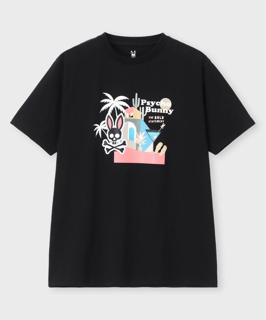 トロピカル アートワーク ピマコットンTシャツ