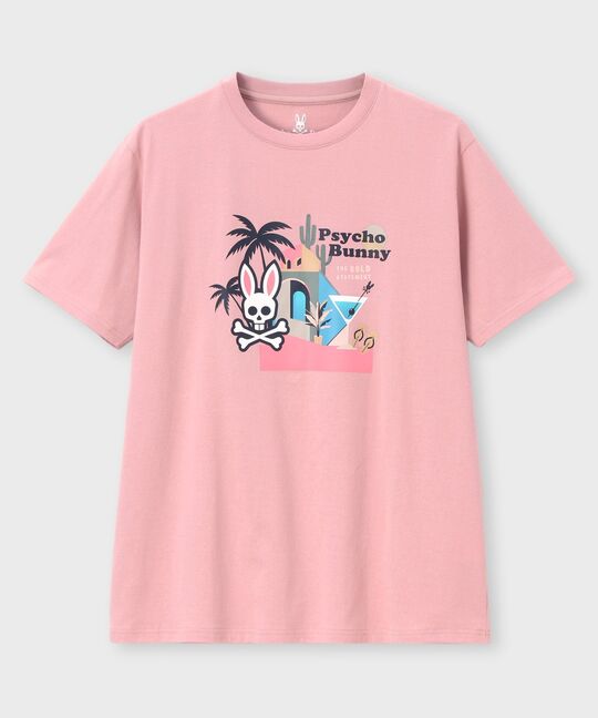 トロピカル アートワーク ピマコットンTシャツ