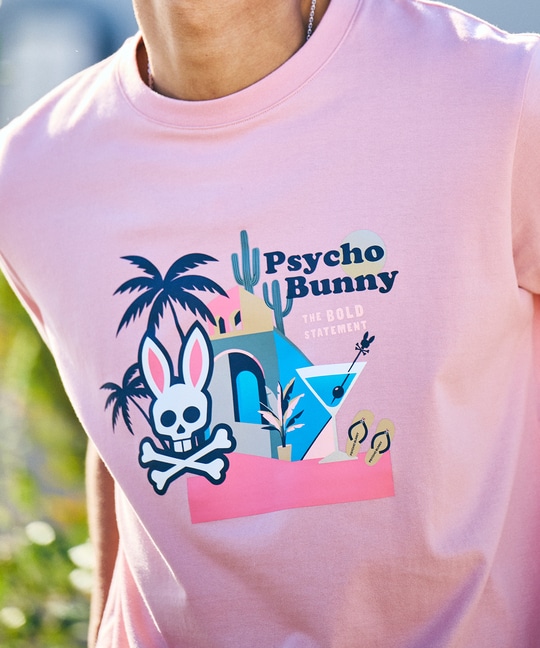 トロピカル アートワーク ピマコットンTシャツ