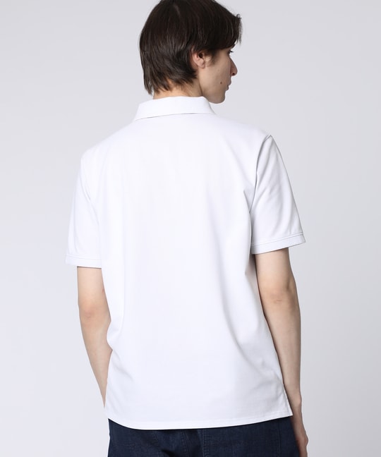 トロピカルアートワーク 襟裏チェック刺繍ポロシャツ