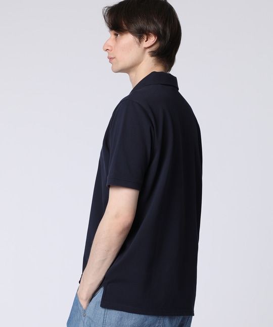 トロピカルアートワーク 襟裏チェック刺繍ポロシャツ