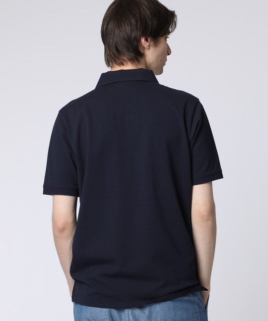 トロピカルアートワーク 襟裏チェック刺繍ポロシャツ