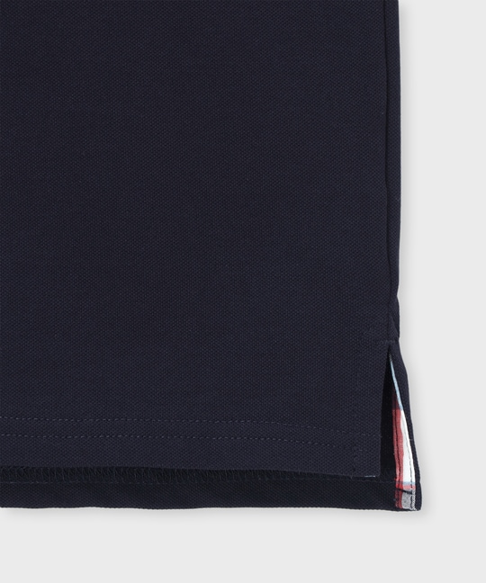 トロピカルアートワーク 襟裏チェック刺繍ポロシャツ