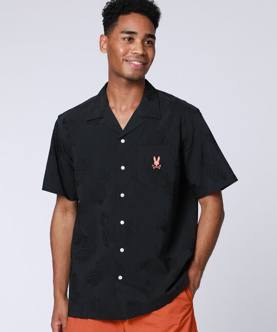 パイナップルジャガード オープンカラーシャツ