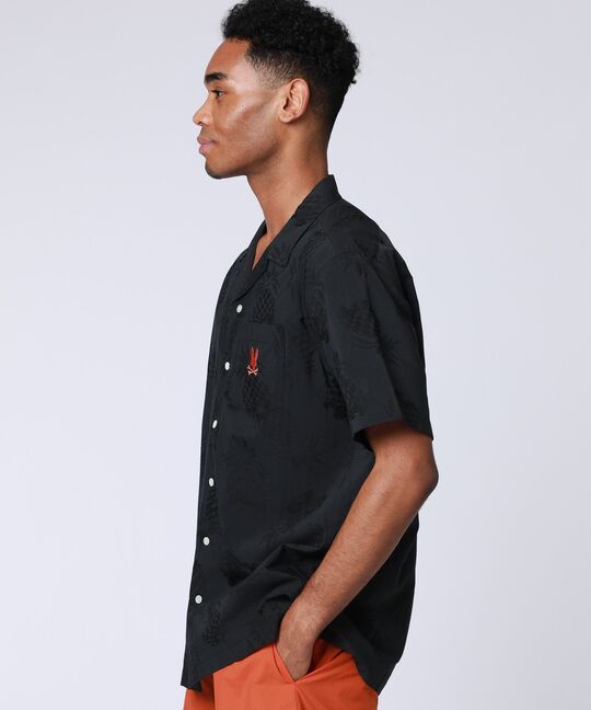 パイナップルジャガード オープンカラーシャツ