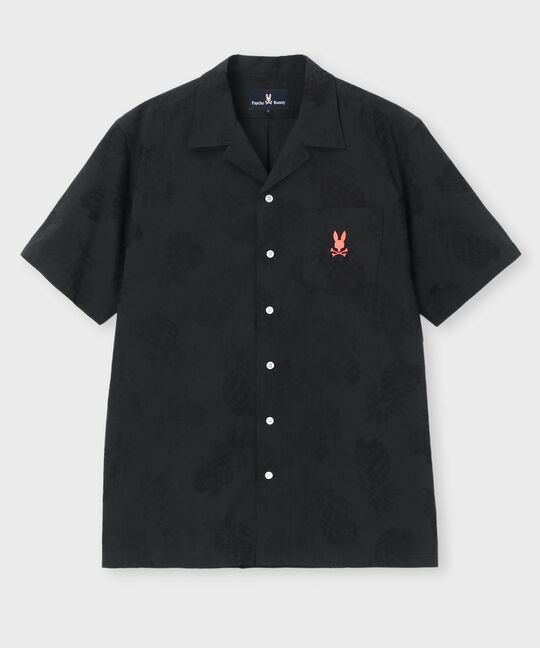 パイナップルジャガード オープンカラーシャツ