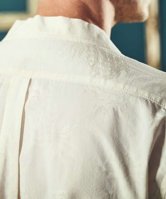 パイナップルジャガード オープンカラーシャツ