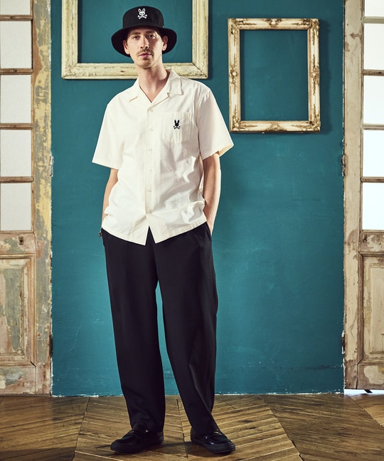 パイナップルジャガード オープンカラーシャツ