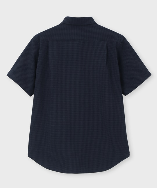 EVALET® ギンガムサッカー ワンポイント半袖シャツ