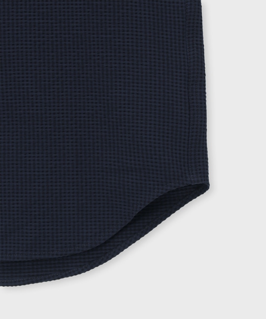 EVALET® ギンガムサッカー ワンポイント半袖シャツ