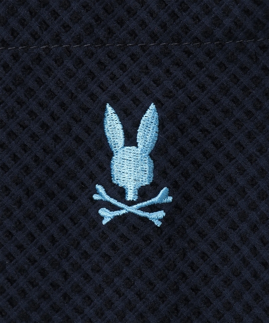 EVALET® ギンガムサッカー ワンポイント半袖シャツ