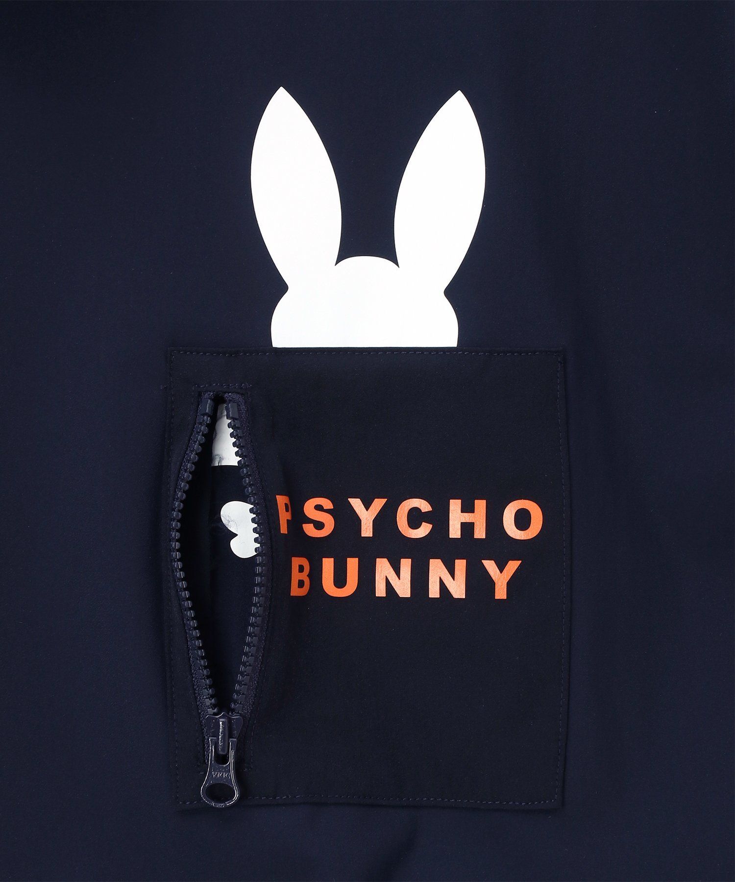 Psycho Bunny ゴルフ　モックネック　ネイビー　サイズM GOLF] ポケットバニー モックネックTシャツ｜Psycho Bunny｜サイコ