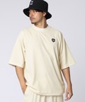 [WEB限定]3Dラバーエンブレム リラックスフィット7分丈モックネックTシャツ