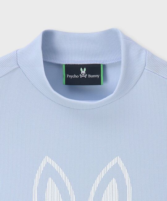 [GOLF]ビッグラインロゴ ドライミニワッフル モックネックTシャツ