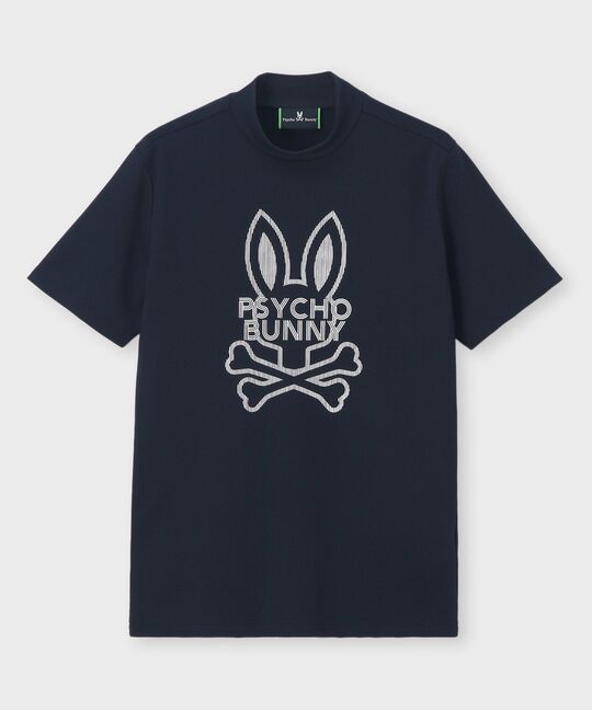 [GOLF]ビッグラインロゴ ドライミニワッフル モックネックTシャツ