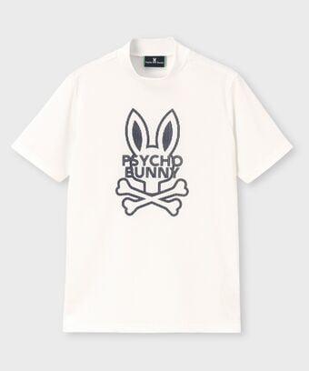 [GOLF]ビッグラインロゴ　 ドライミニワッフル モックネックTシャツ