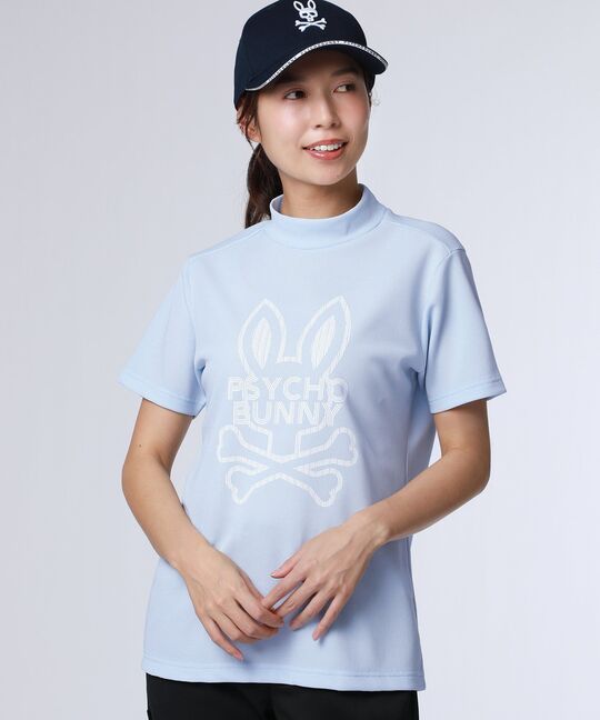 [GOLF][WOMEN]ビッグラインロゴ ドライミニワッフル モックネックTシャツ