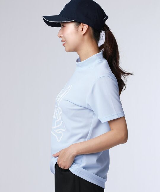 [GOLF][WOMEN]ビッグラインロゴ ドライミニワッフル モックネックTシャツ