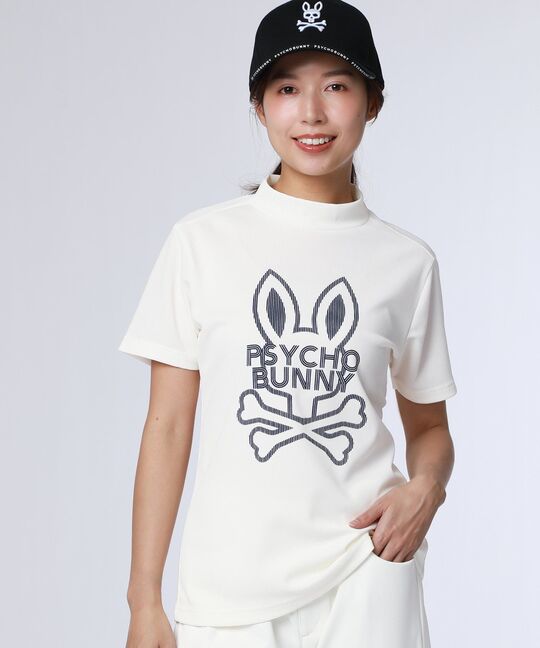 [GOLF][WOMEN]ビッグラインロゴ ドライミニワッフル モックネックTシャツ
