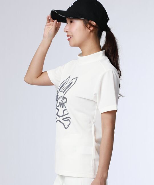 [GOLF][WOMEN]ビッグラインロゴ ドライミニワッフル モックネックTシャツ