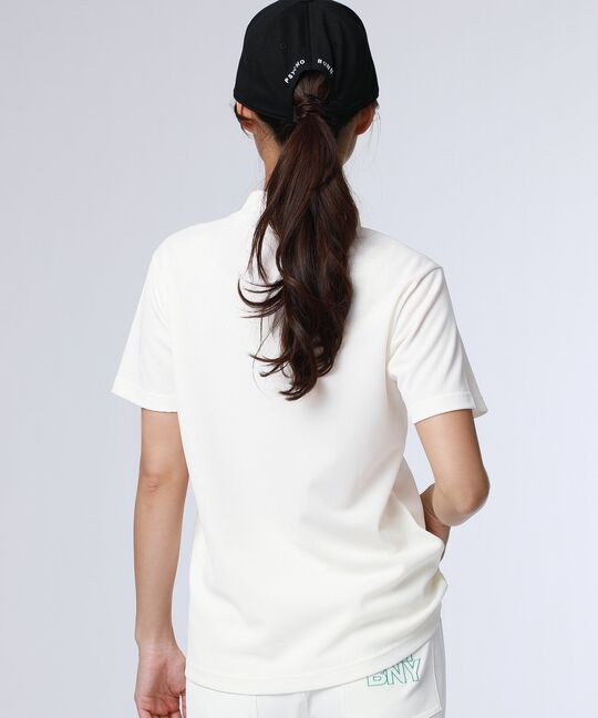 [GOLF][WOMEN]ビッグラインロゴ ドライミニワッフル モックネックTシャツ
