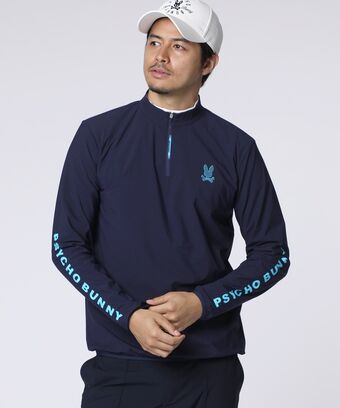 [GOLF]ナイロンストレッチジャージ 　ハーフジップモックネック