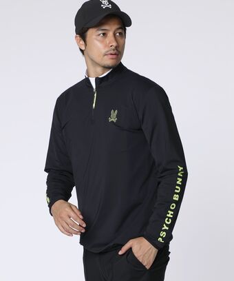 [GOLF]ナイロンストレッチジャージ 　ハーフジップモックネック