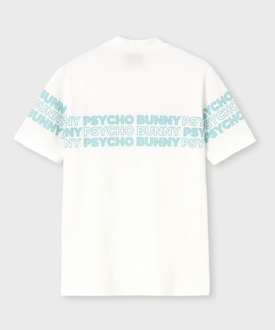 [GOLF]ロゴパネルプリント ハニカム半袖モックネックTシャツ