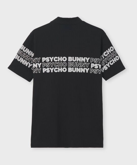 [GOLF]ロゴパネルプリント ハニカム半袖モックネックTシャツ