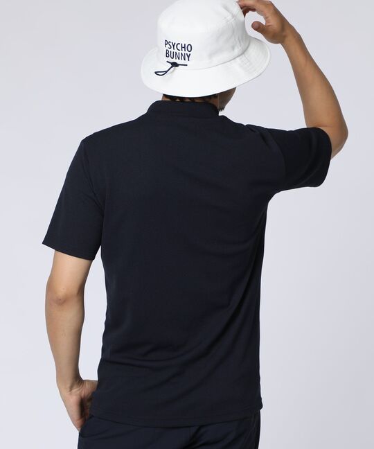 [GOLF]ビッグラインロゴ ドライミニワッフル モックネックTシャツ