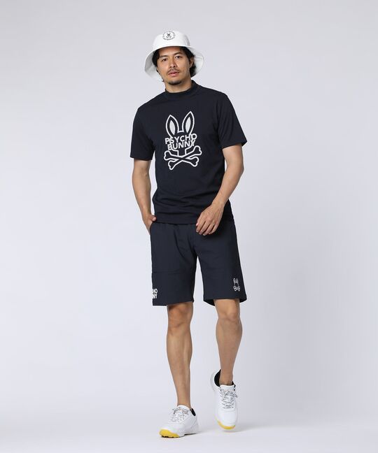 [GOLF]ビッグラインロゴ ドライミニワッフル モックネックTシャツ