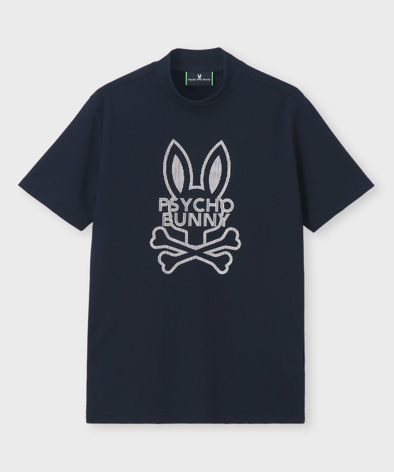 GOLF]ビッグラインロゴ ドライミニワッフル モックネックTシャツ