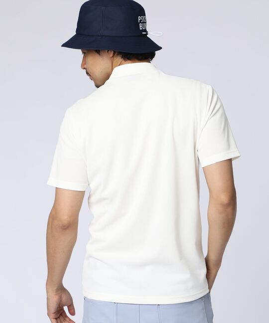 [GOLF]ビッグラインロゴ ドライミニワッフル モックネックTシャツ