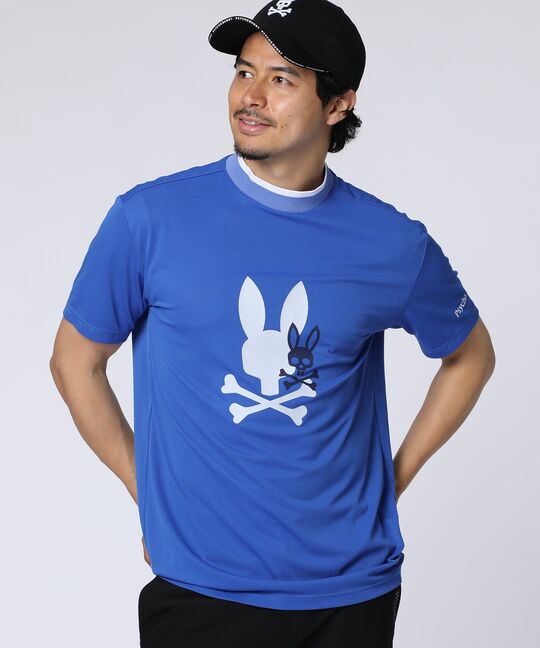 [GOLF]吸水速乾 フロッキープリント モックネックTシャツ