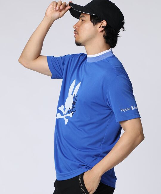 [GOLF]吸水速乾 フロッキープリント モックネックTシャツ
