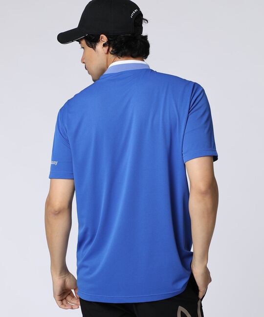 [GOLF]吸水速乾 フロッキープリント モックネックTシャツ