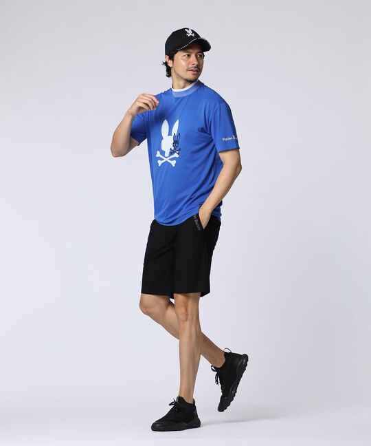 [GOLF]吸水速乾 フロッキープリント モックネックTシャツ