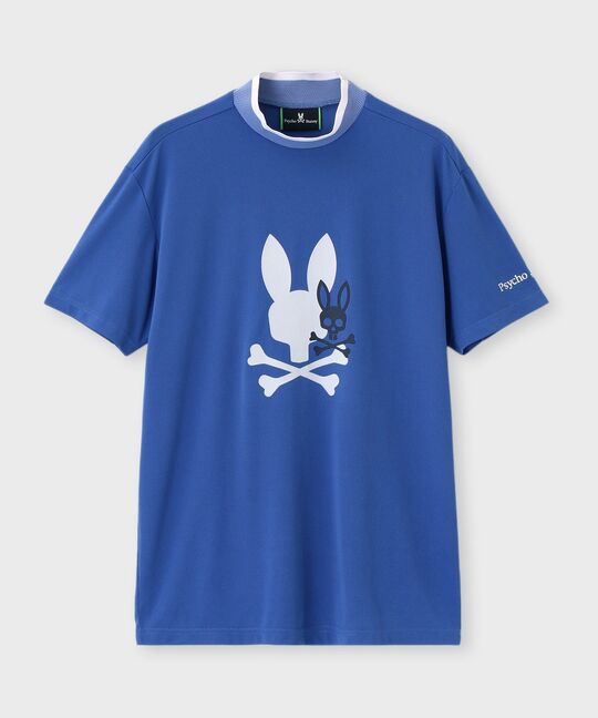 [GOLF]吸水速乾 フロッキープリント モックネックTシャツ