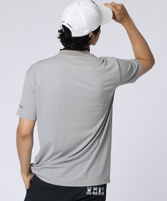 [GOLF]吸水速乾 フロッキープリント モックネックTシャツ