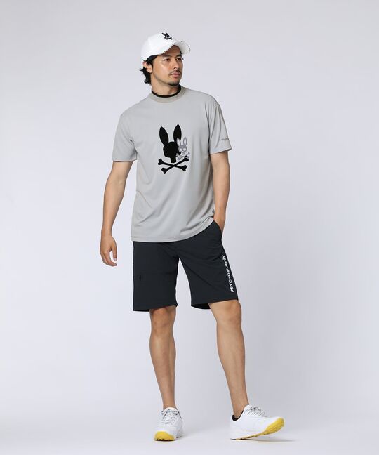 [GOLF]吸水速乾 フロッキープリント モックネックTシャツ