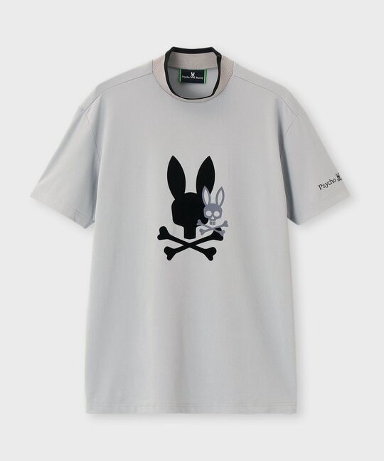 [GOLF]吸水速乾 フロッキープリント モックネックTシャツ