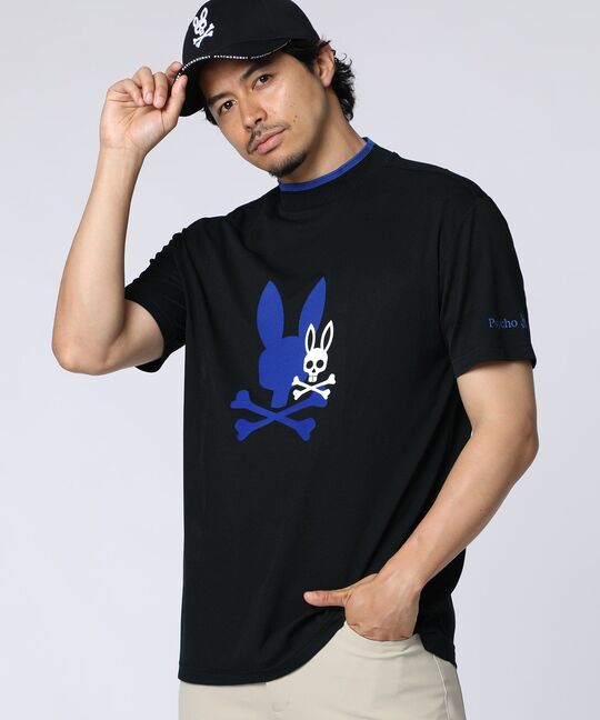 [GOLF]吸水速乾 フロッキープリント モックネックTシャツ