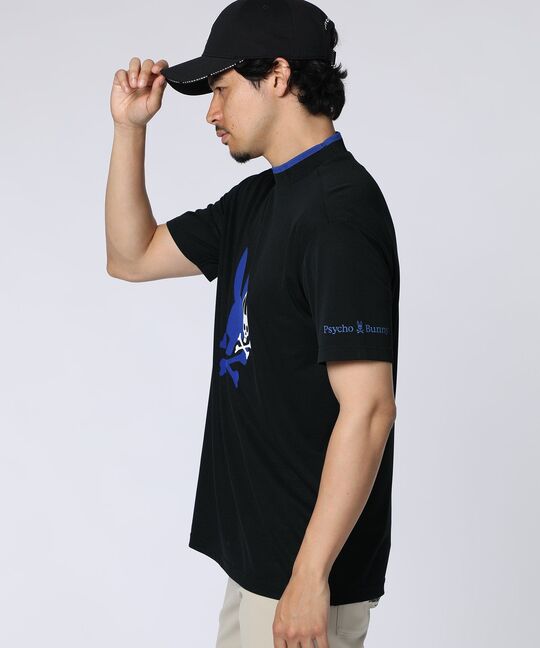 [GOLF]吸水速乾 フロッキープリント モックネックTシャツ