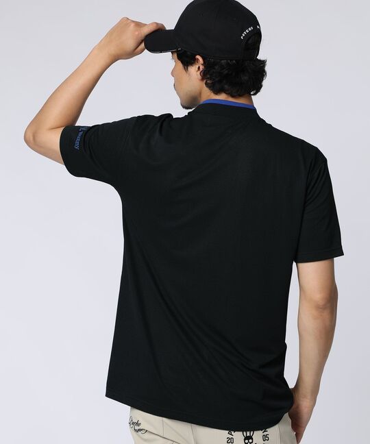 [GOLF]吸水速乾 フロッキープリント モックネックTシャツ
