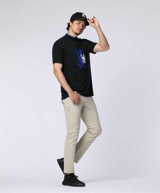 [GOLF]吸水速乾 フロッキープリント モックネックTシャツ